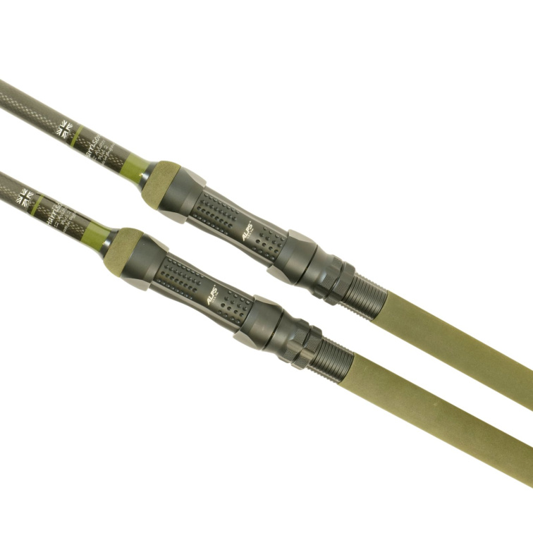 Harrison kaprový prut Aviator 11ft 3lb, Green Elite Edition, Alps ARD Black Matt, Kigan ZDZ 50mm Gunsmoke, Green Olive Duplon