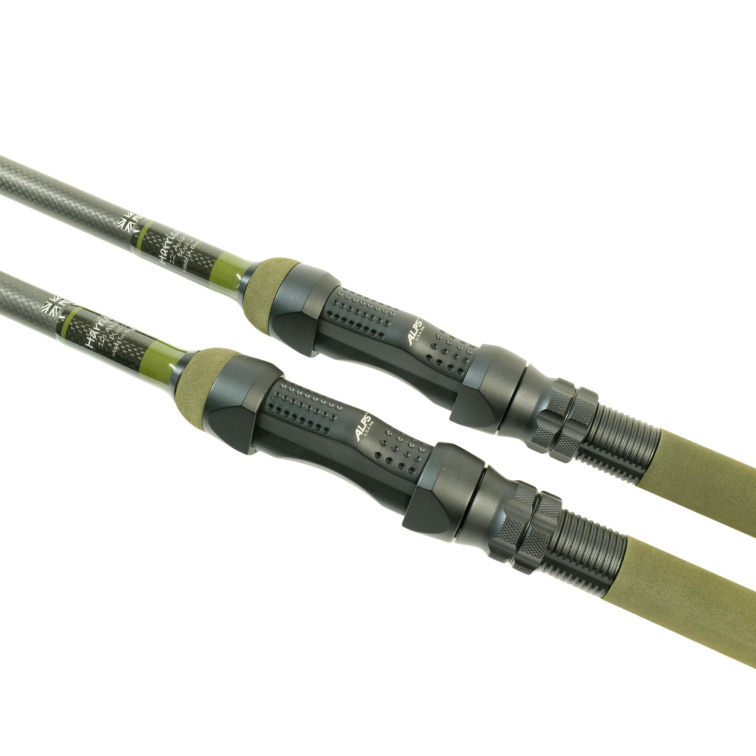 Harrison kaprový prut Aviator 11ft 3lb, Green Elite Edition, Alps ARD Black Matt, Kigan ZDZ 50mm Gunsmoke, Green Olive Duplon