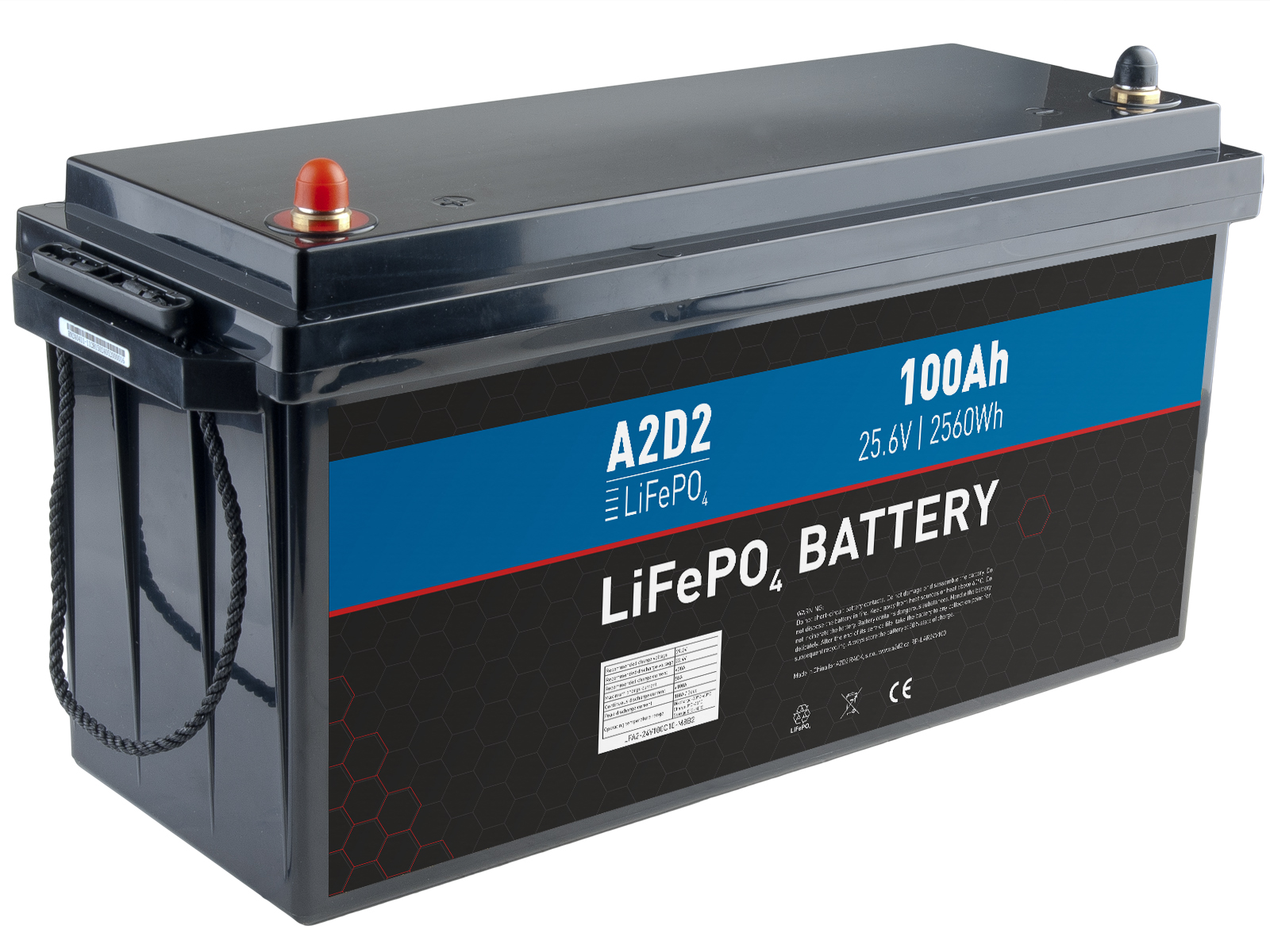 A2D2 Lithiová Baterie LiFePO4 25,6V 100Ah Bluetooth M8 REPT Cells