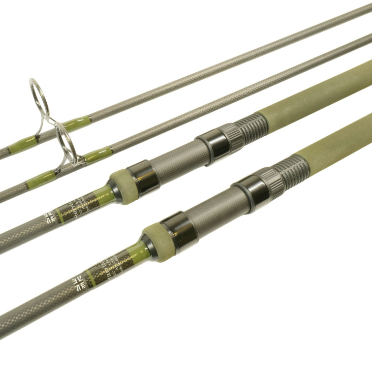 Harrison kaprový prut Aviator 11ft 3,25lb, Green Elite Edition, 1K Carbon American Tackle, Kigan 3D Gunsmoke 50mm, Green Olive Duplon