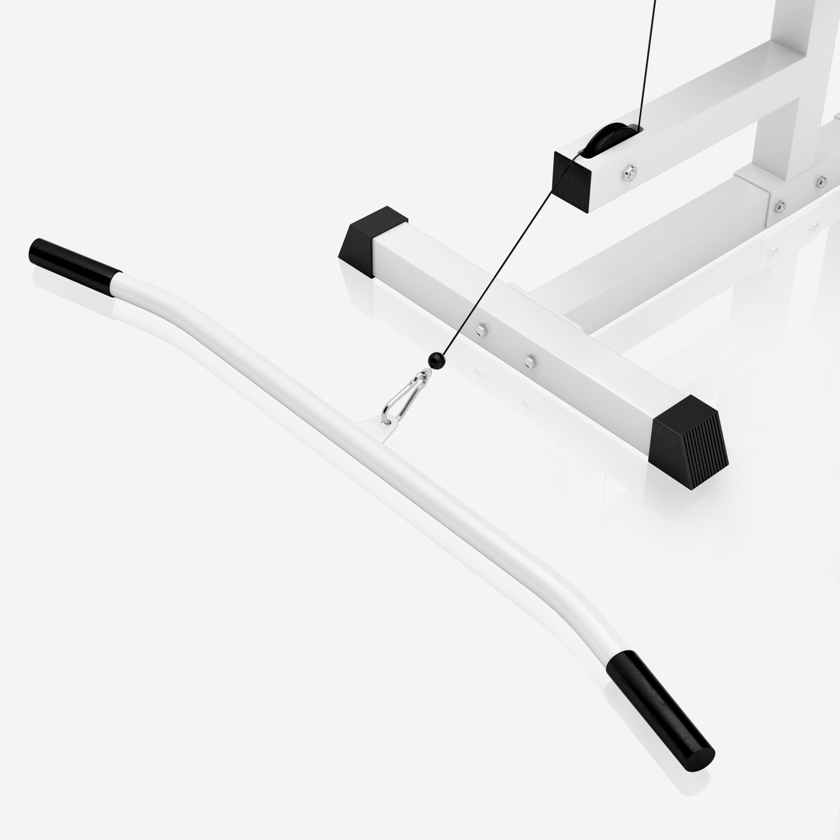 Lat Pull-Down Station in White/Black
