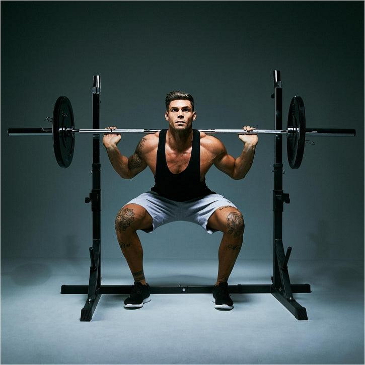 Adjustable Squat Rack Black