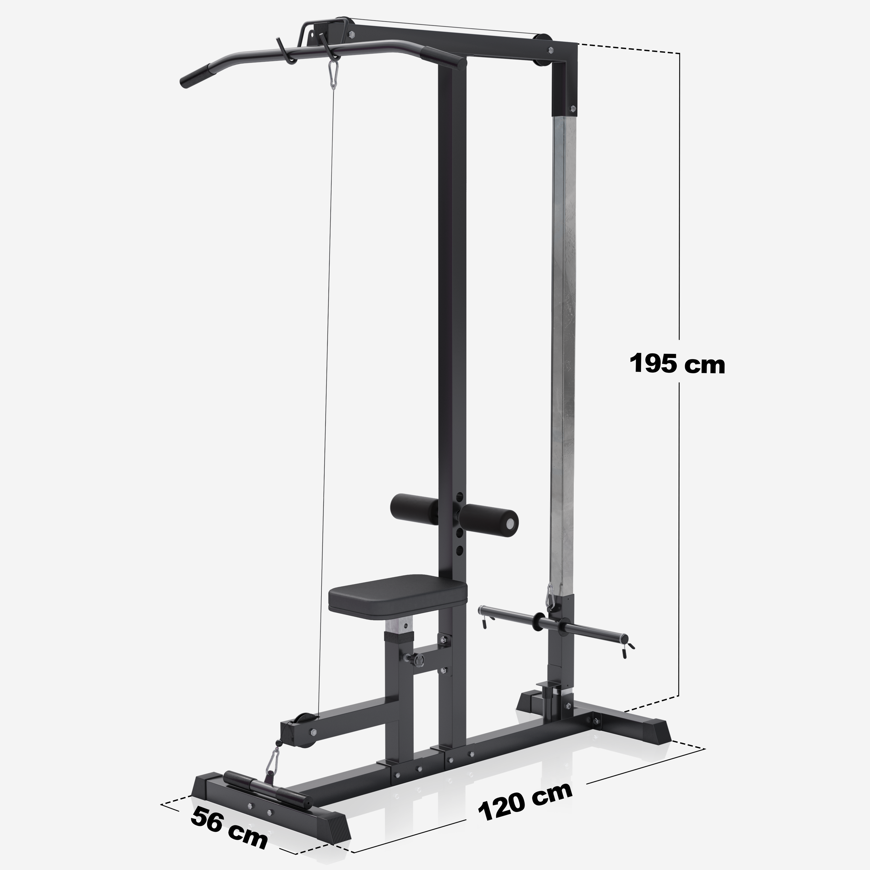 Lat Pull-Down Station in White/Black