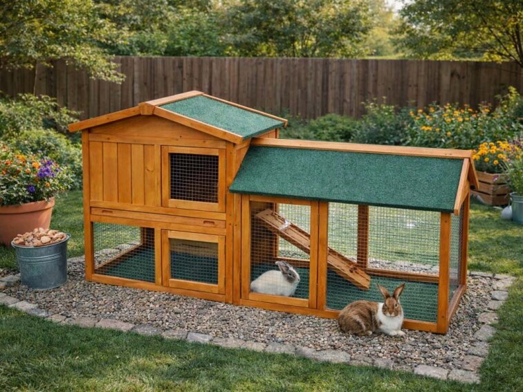 Králíkárna KENNIVA BENJI 1460 x 535 x 860 mm, dřevěná