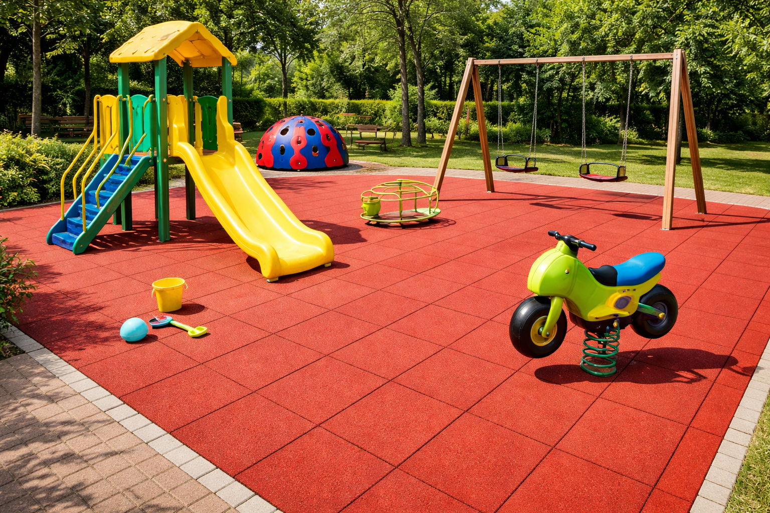 Gumová dlaždice ASLON 50 x 50 cm, červená