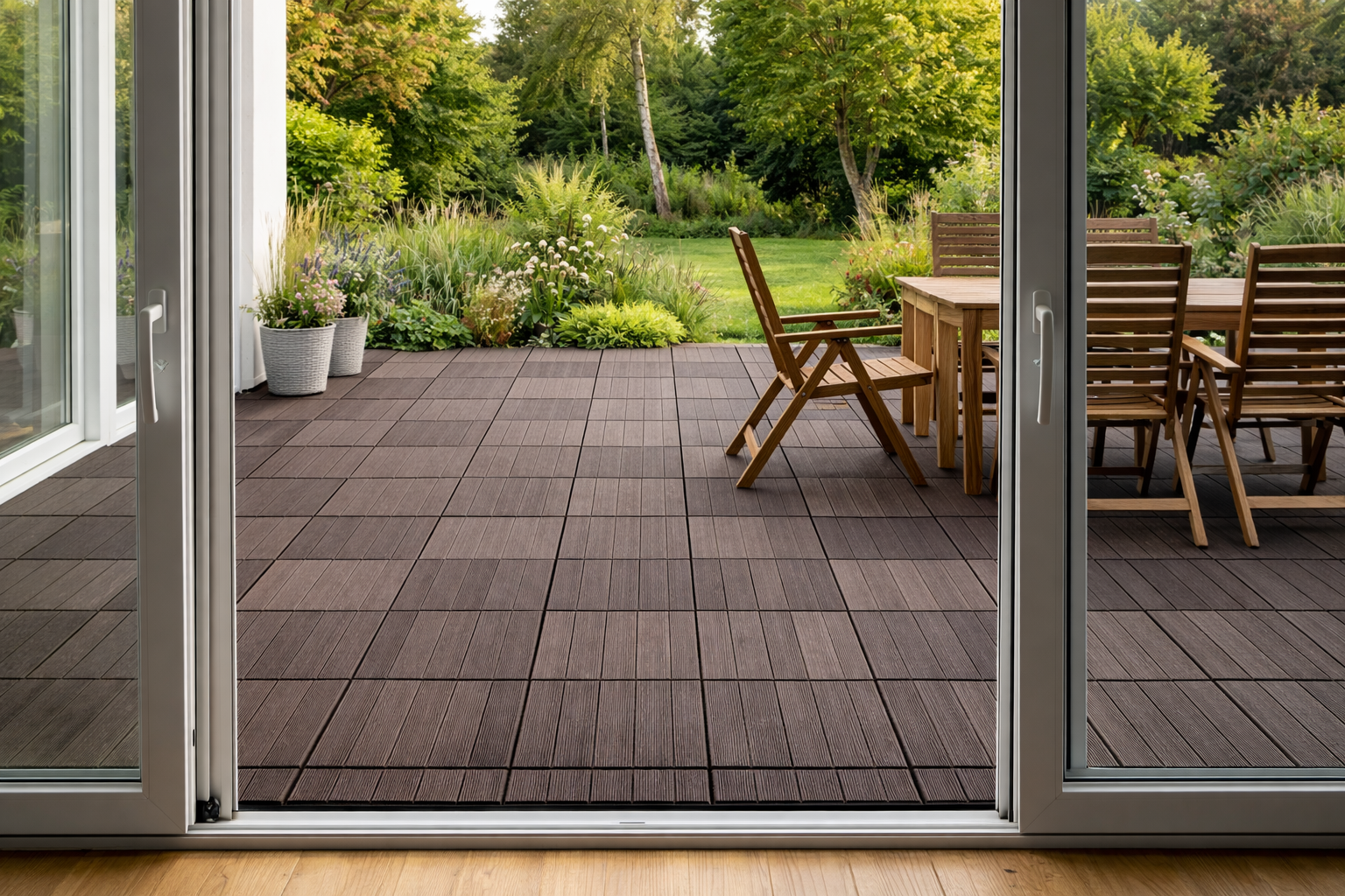 Gumová dlaždice ARISTA Wood 30 x 30 cm, hnědá