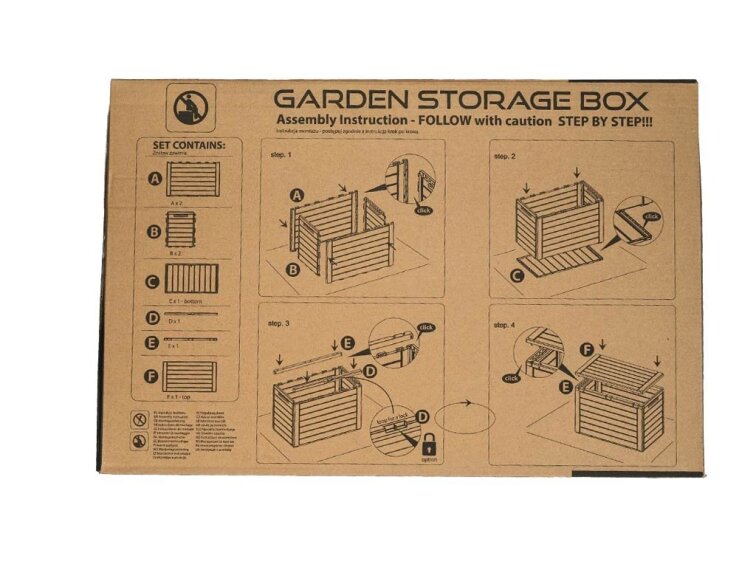 Zahradní box WOODEBOX 190 l - tmavě hnědá 78 cm