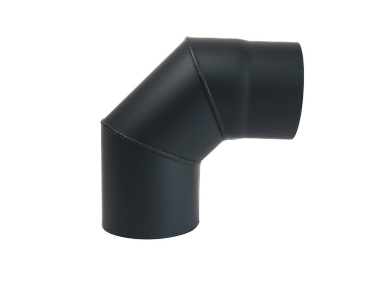 Koleno kouřové 120 mm/90°, silnostěnné 1,5 mm, černé