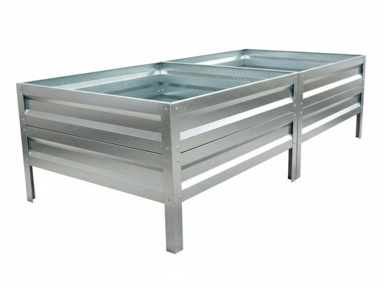 Vyvýšený záhon LEGI 1 × 2 m, pozinkovaný ocelový rám, výška 40 cm