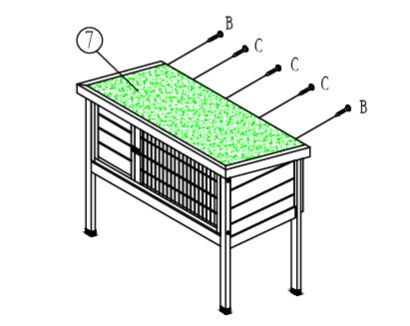 Králíkárna KENNIVA LUCY 915 x 460 x 715 mm, dřevěná