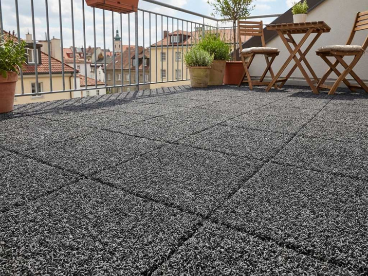 Gumová trávníková dlaždice ASLON 50 x 50 cm, Charcoal Grey