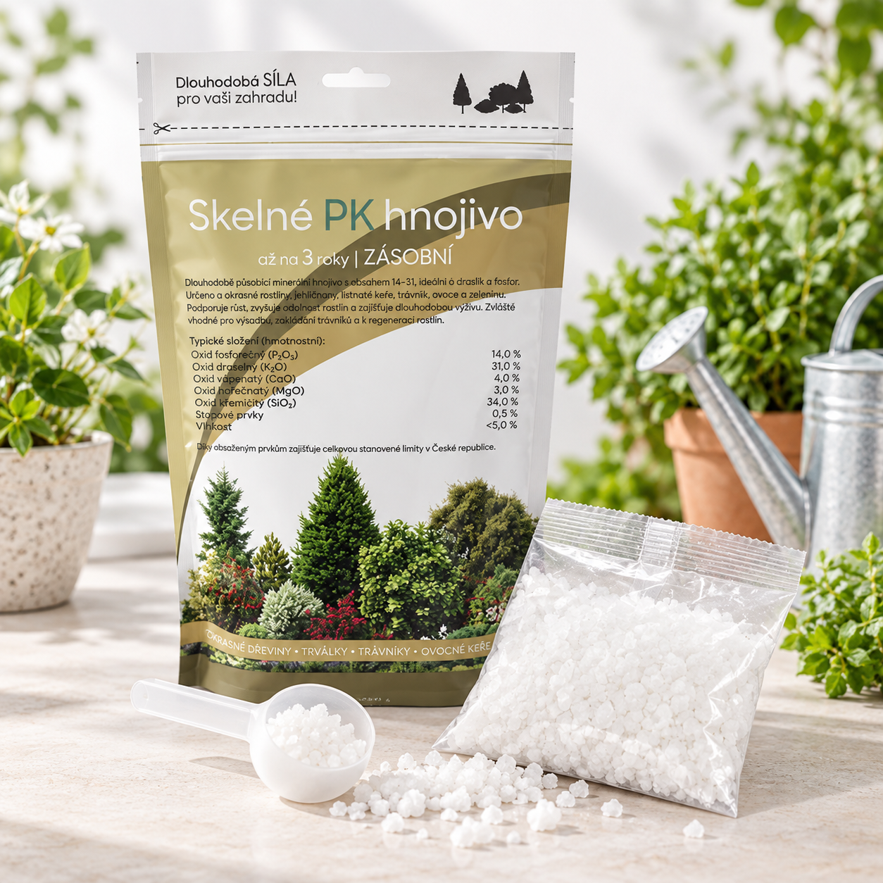 Skelné PK hnojivo minerální, 3 roky