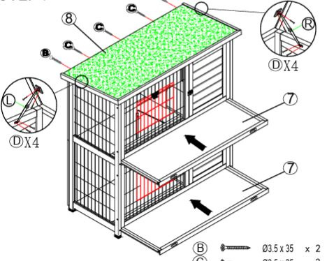 Králíkárna KENNIVA BUDDY 1200 x 560 x 1200 mm, dřevěná
