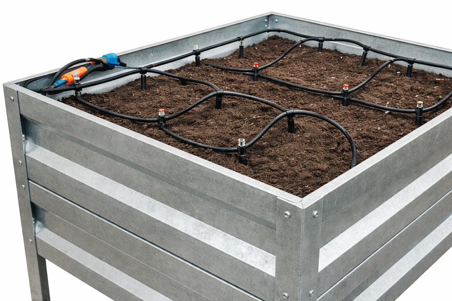 Vyvýšený záhon LEGI 0,65 × 1 m, pozinkovaný ocelový rám, výška 40 cm, antracit