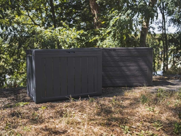 Zahradní box WOODEBOX 280 l - tmavě hnědá 116 cm