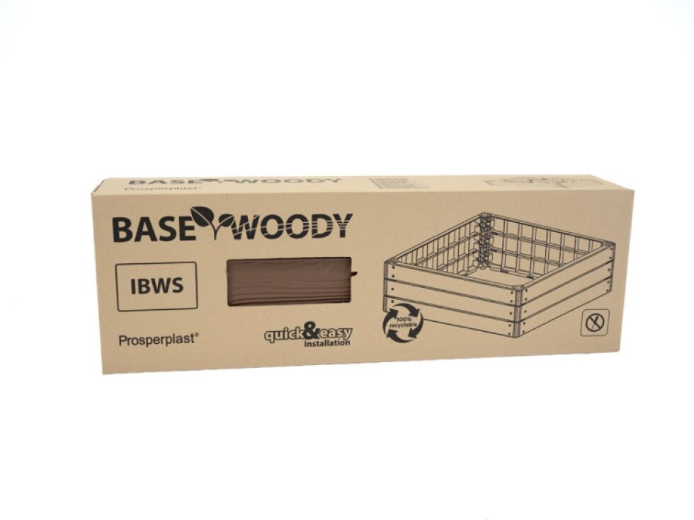 Vyvýšený záhon BASE WOODY, hnědá 75 x 75 x 25 cm