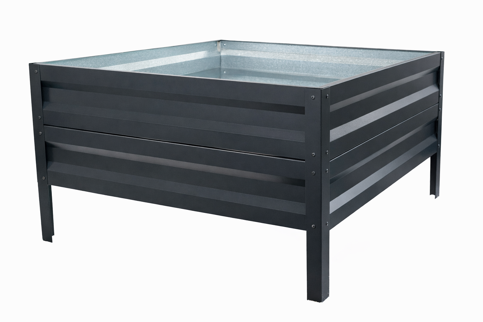 Vyvýšený záhon LEGI 0,65 × 1 m, pozinkovaný ocelový rám, výška 40 cm, antracit