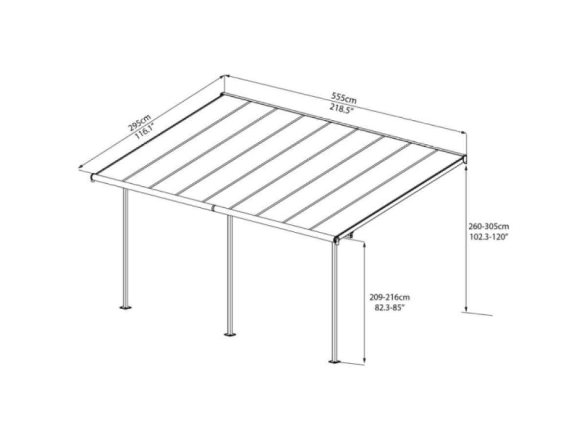Hliníková pergola PALRAM Sierra 5400 bílá 3 x 5,46