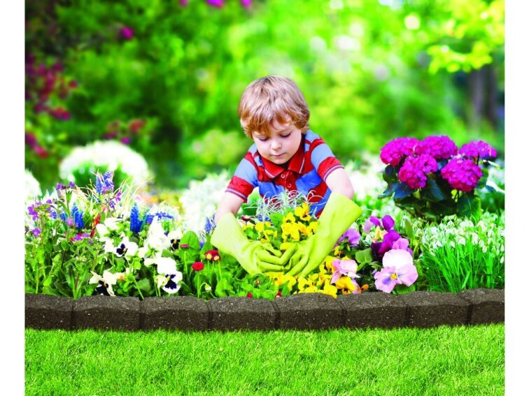 Zahradní obrubník ROMAN STONE terakota 120 cm, gumový (včetně hřebů)