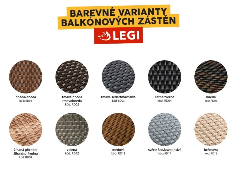 Balkonová zástěna LEGI 3 x 0,9 m, hnědá