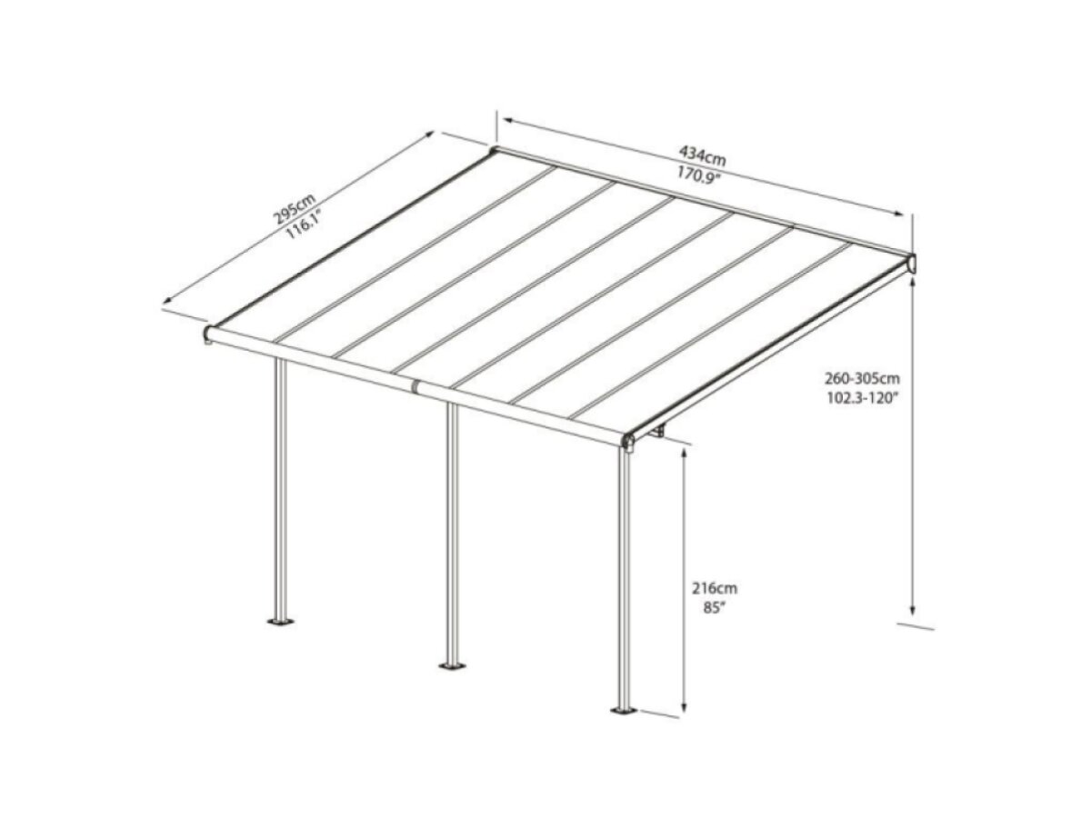 Hliníková pergola PALRAM Sierra 4200 bílá 3 x 4,25