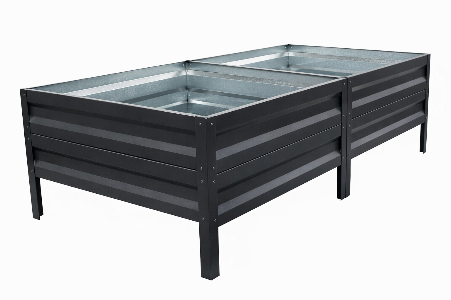 Vyvýšený záhon LEGI 1 × 2 m, pozinkovaný ocelový rám, výška 40 cm, antracit