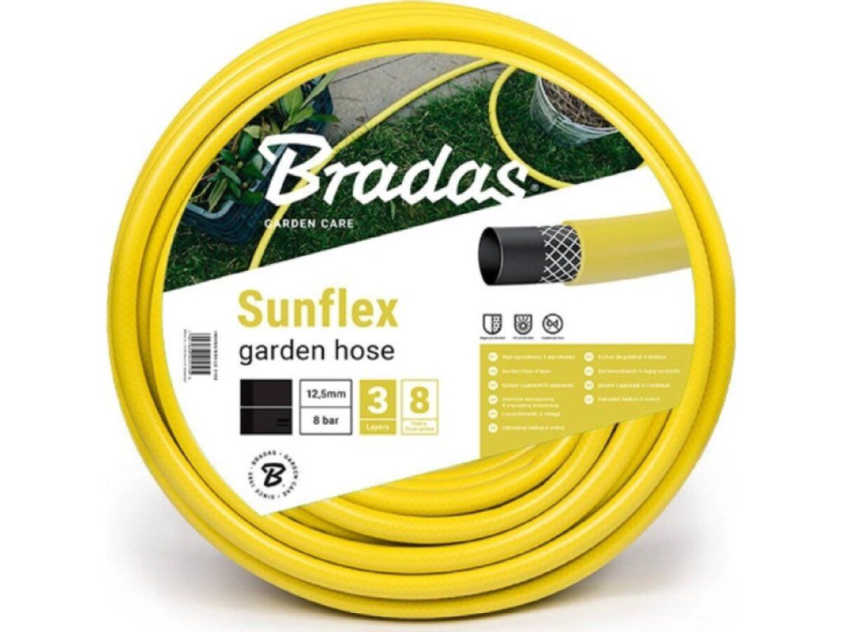 Zahradní hadice BRADAS SUNFLEX 1", 50 m, neprůhledná žlutá