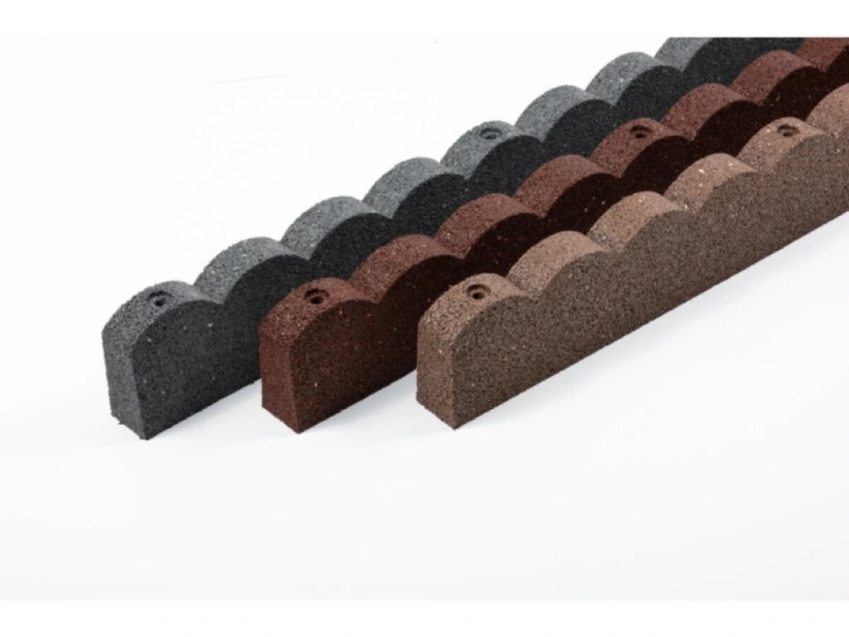 Zahradní obrubník SCALLOPED 120 cm, šedá (včetně hřebů)