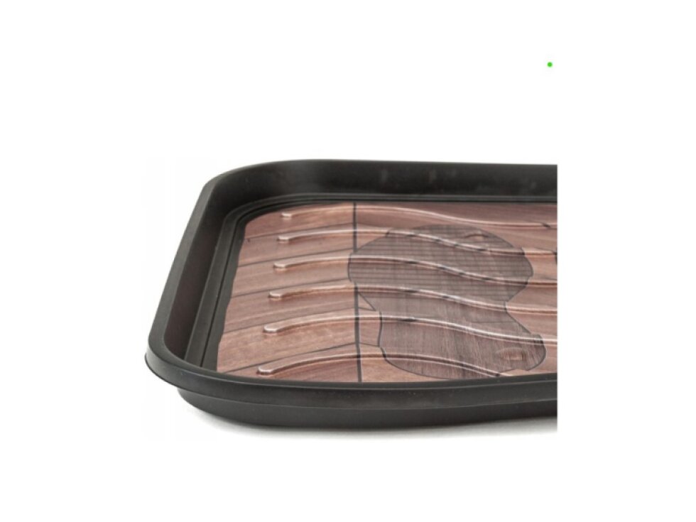 Odkapávač na boty Printed Footprints Wood 38cm x 75cm