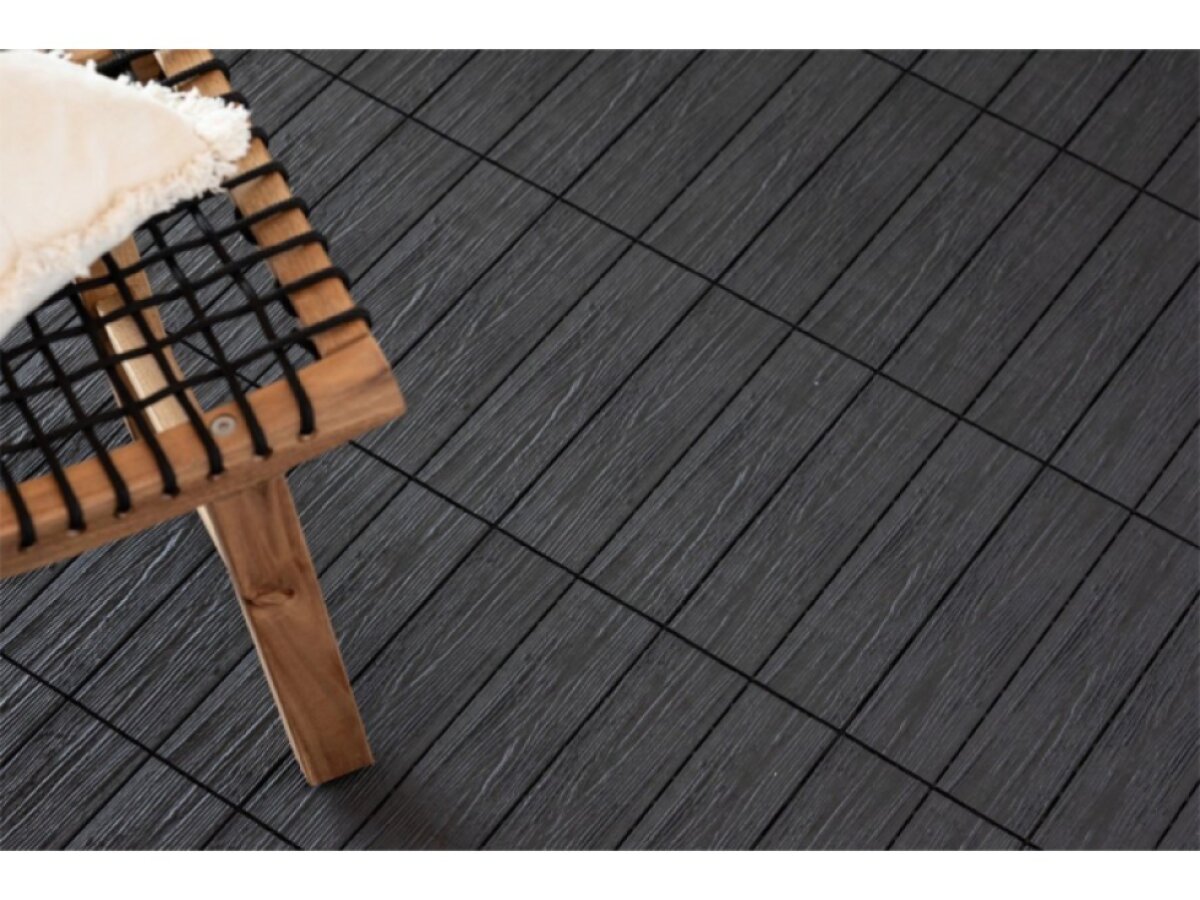 Gumová dlaždice ARISTA Wood 30 x 30 cm, šedá