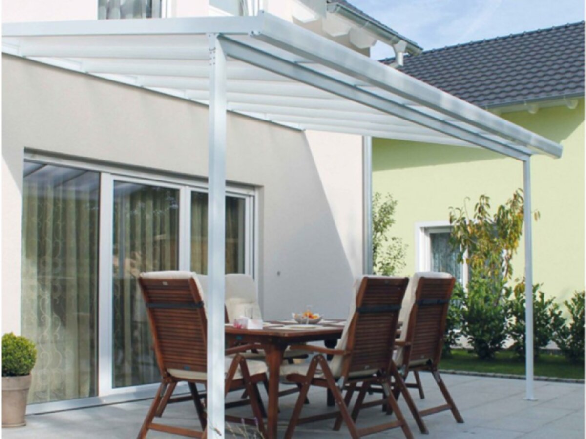 Hliníková pergola Terrassendach Original 3,06 x 3,06 m - bílá