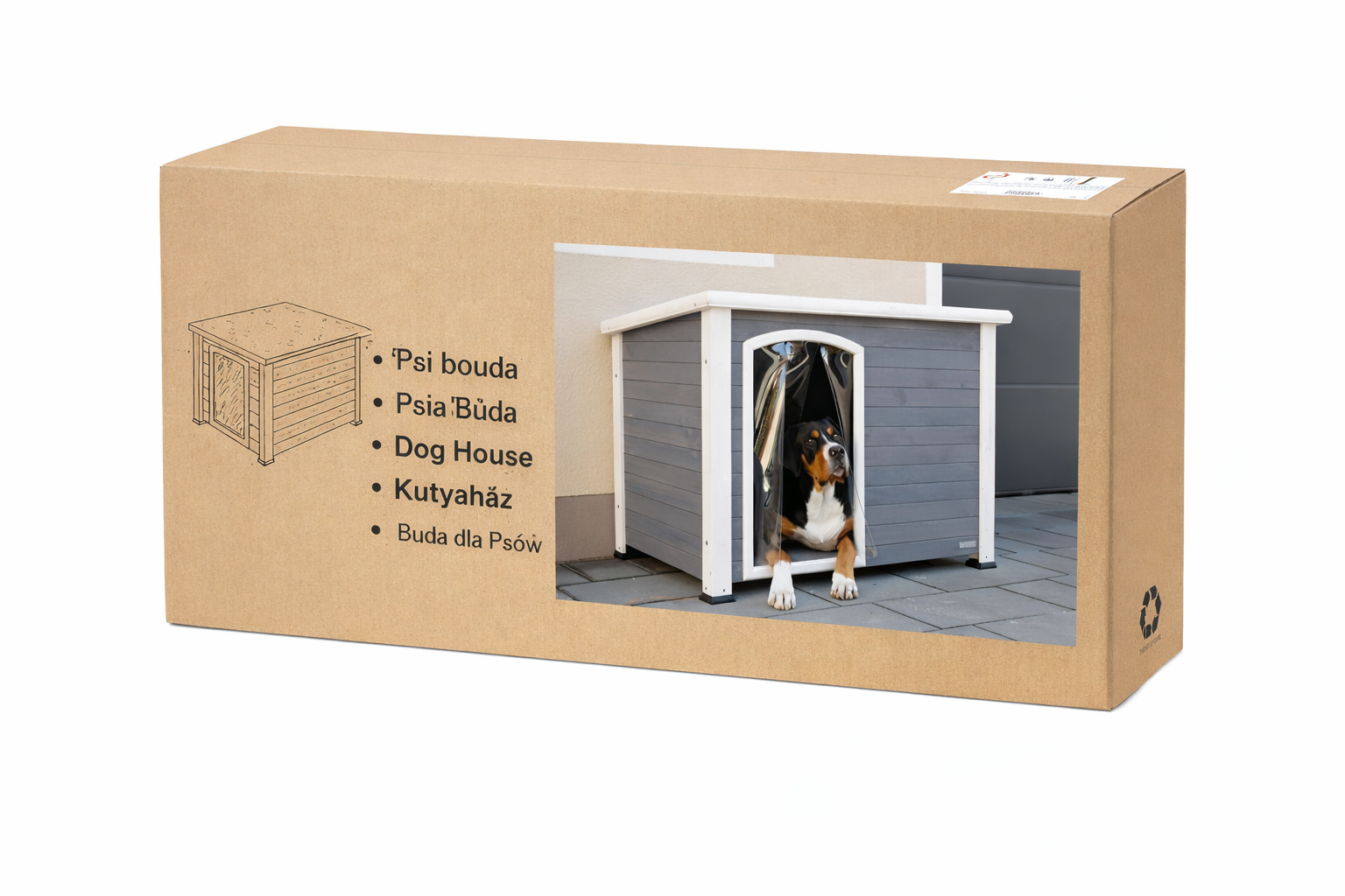 Bouda pro psa dřevěná KERBL 80576 KENNY, 113x77x81 cm