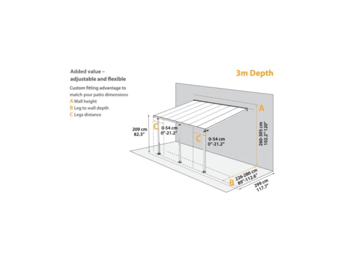 Hliníková pergola PALRAM Sierra 5400 antracit 3 x 5,46