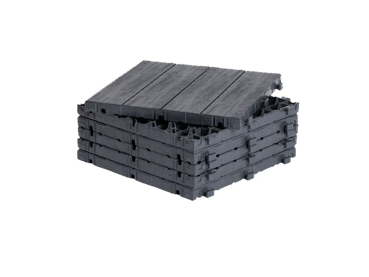 Gumová dlaždice ARISTA Wood 30 x 30 cm, antracit