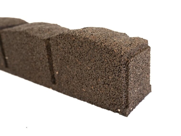 Zahradní obrubník ROMAN STONE hnědá 120 cm, gumový (včetně hřebů)