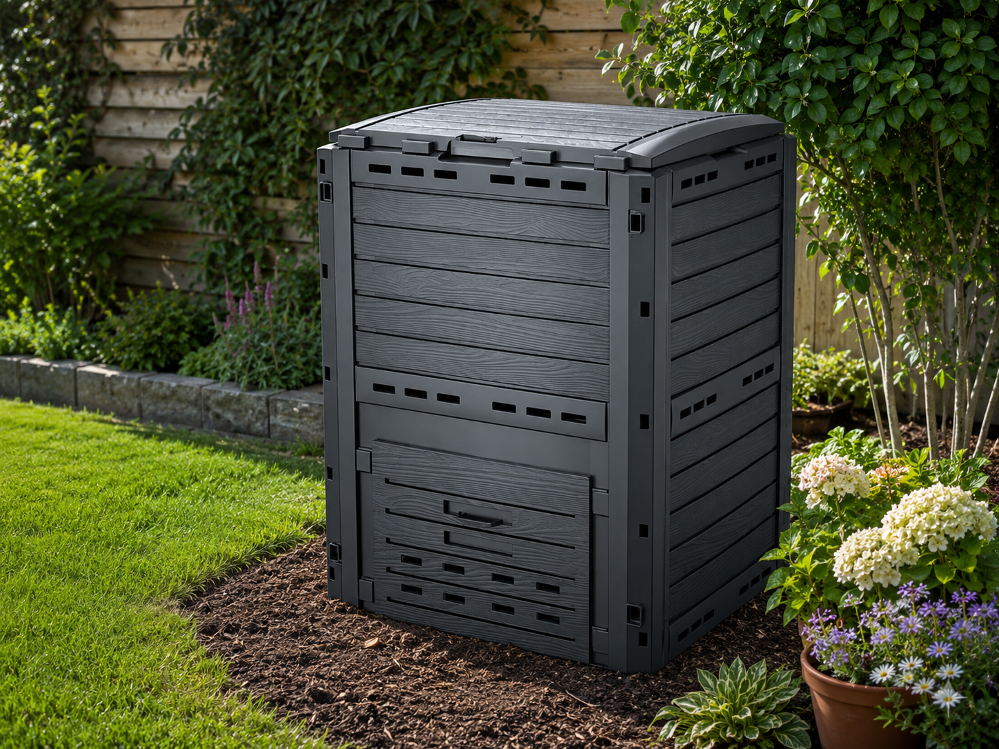Kompostér COMPOGREEN WOODY 280l antracit