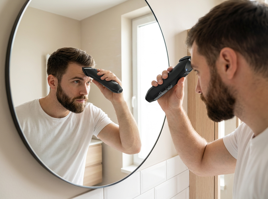 Multifunkčný strihač vlasov, fúzov a chĺpkov v nose a ušiach