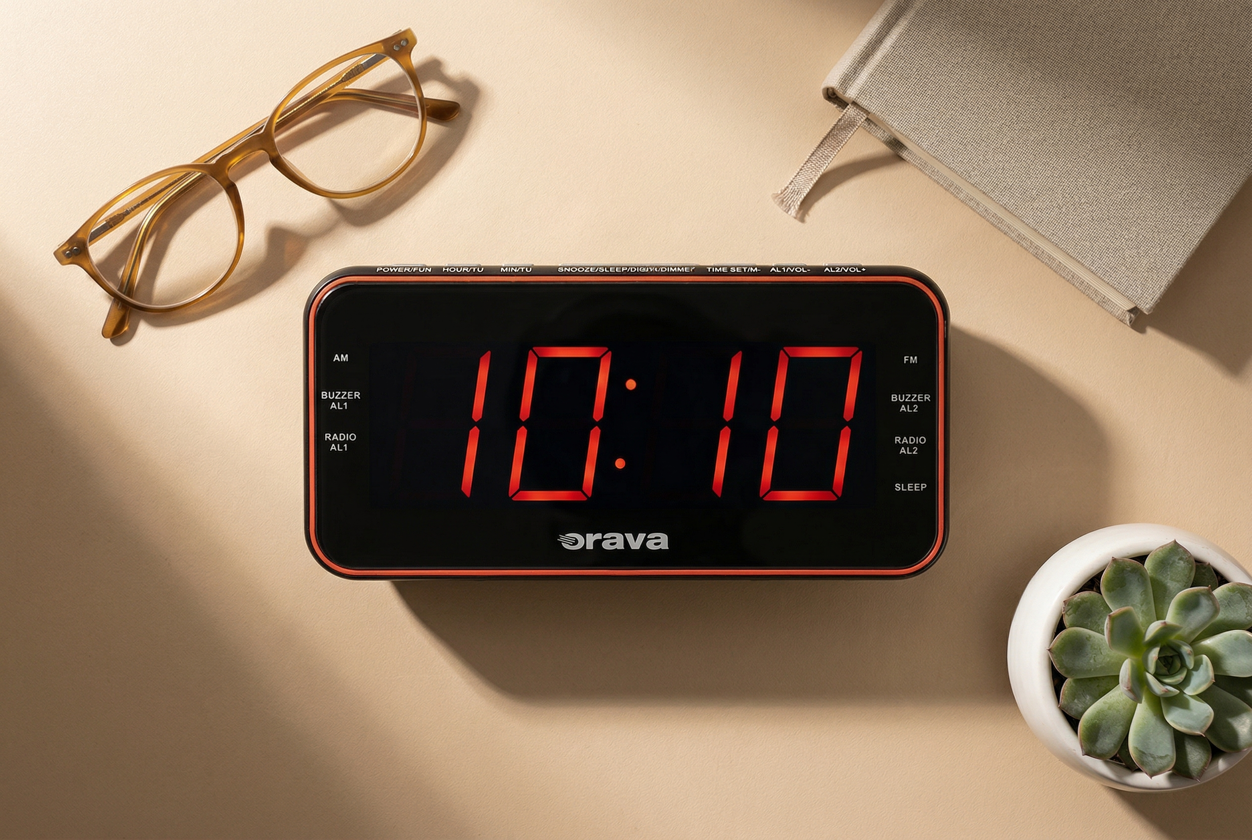 Orava RBD-614 - Rádiobudík s veľkým červeným LED displejom