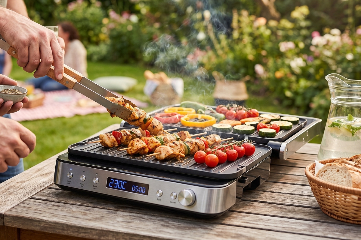 Orava Grillchef-3 - Digitálny elektrický kontaktný gril, 2000 W