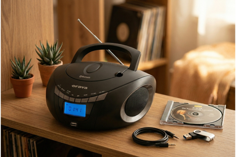 Orava RCD-814 S - CD/USB prehrávač s rádiom a Bluetooth