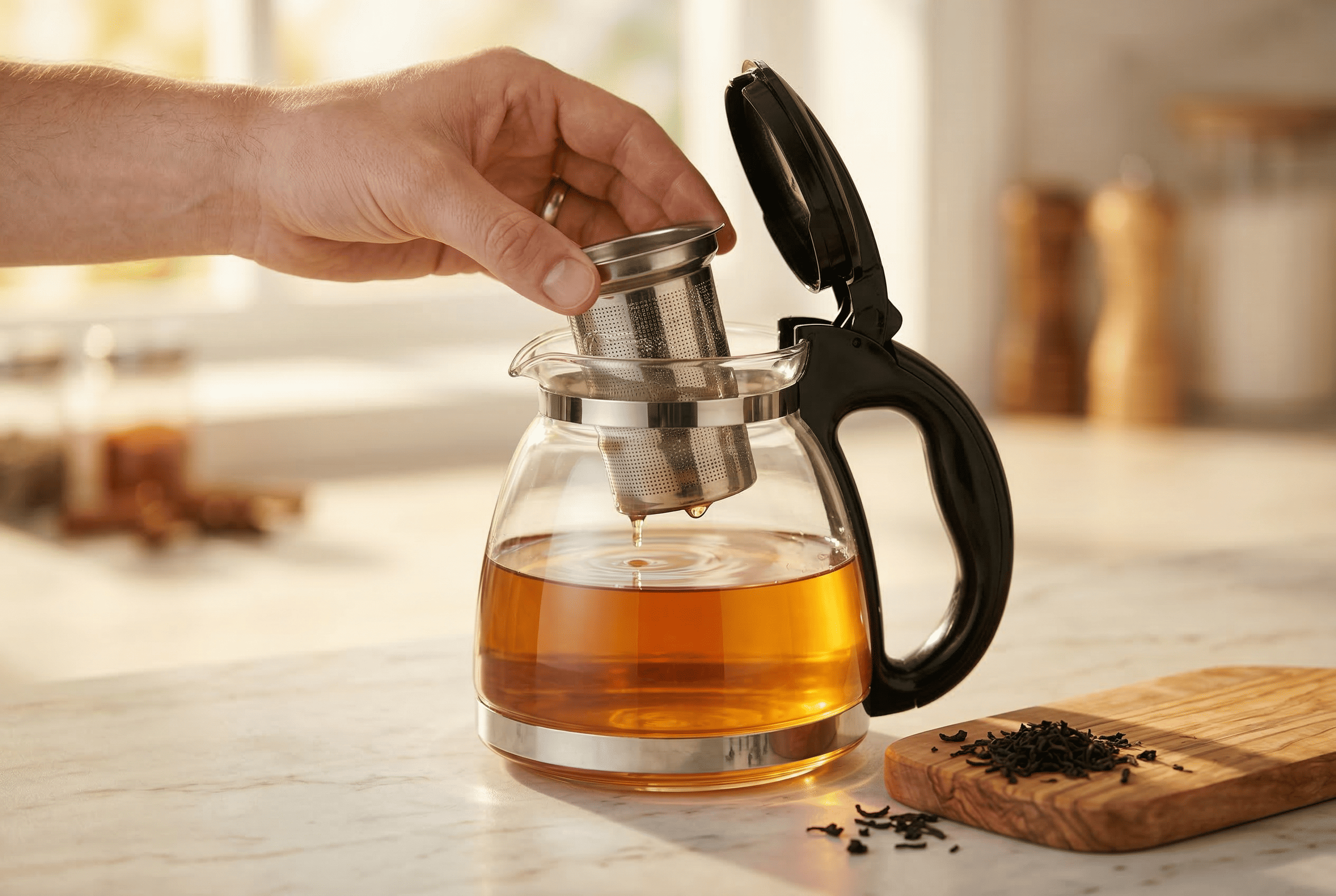 Orava VK-150 - Sklenená kanvica na čaj, 1,5 l