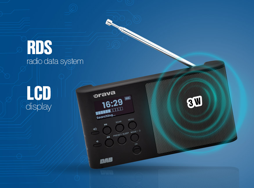 Digitálne DAB/FM prenosné rádio