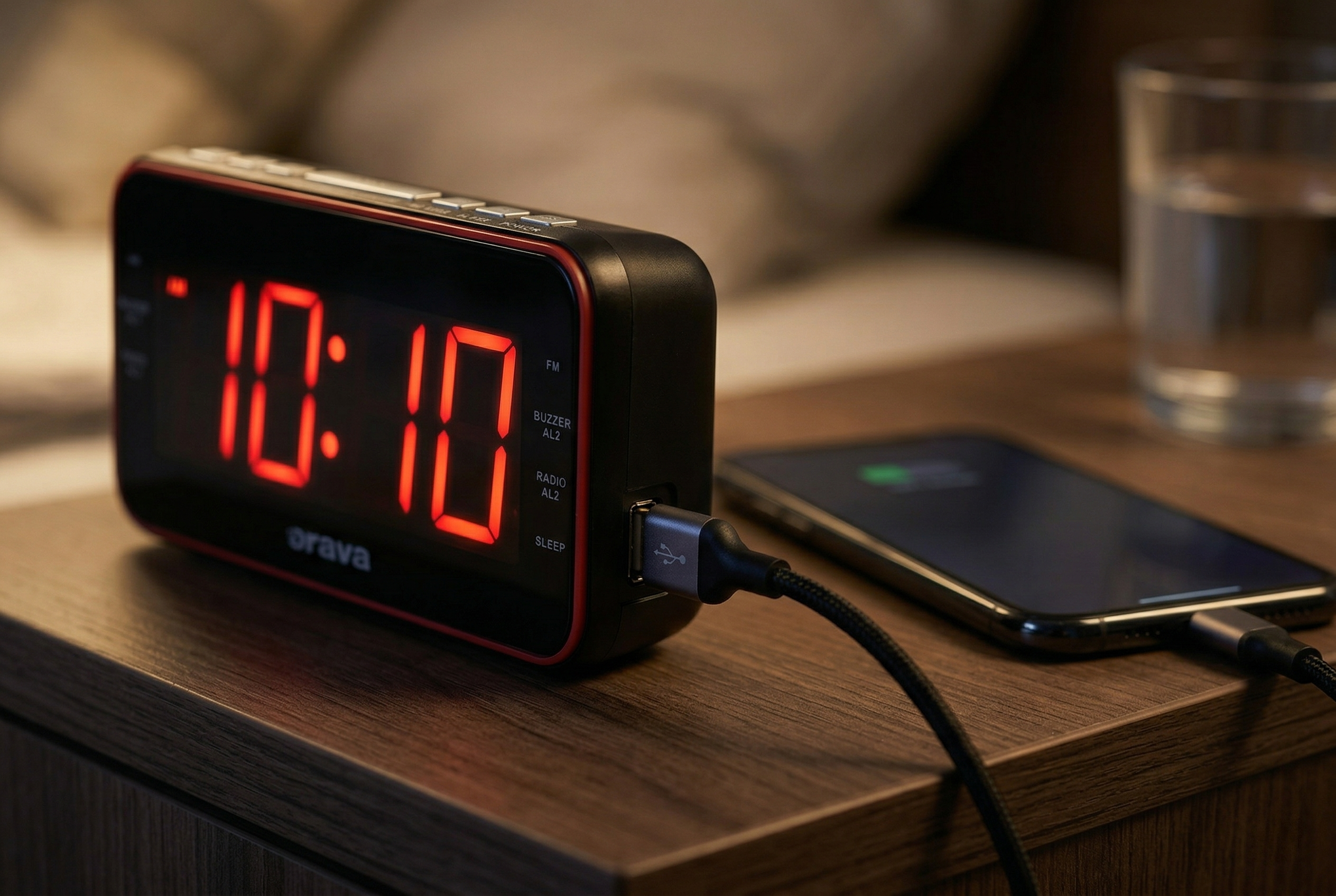 Orava RBD-614 - Rádiobudík s veľkým červeným LED displejom