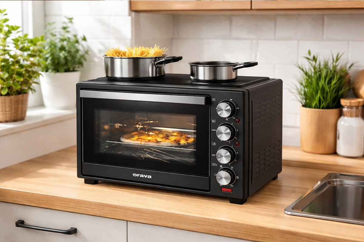 ORAVA Elektra-C38 – elektrická rúra so sklokeramickou dvojplatničkou 38l