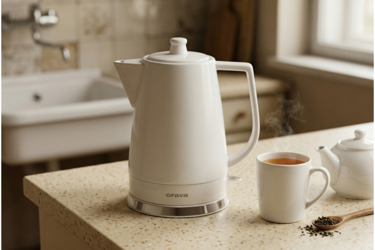 Orava VK-3813 W - Keramická kanvica 1,5 l biela