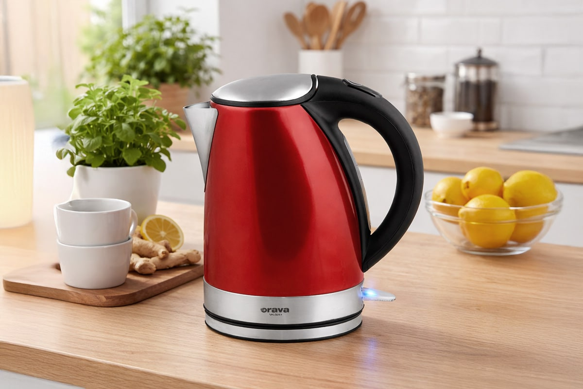 Orava VK-3217 R - Antikorová varná kanvica 1,7 l, červená