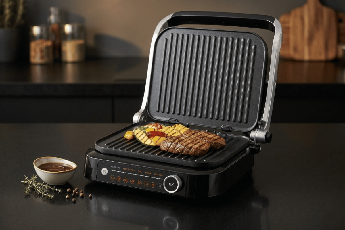 Orava Grillchef-2 - Digitálny elektrický kontaktný gril, 2100 W