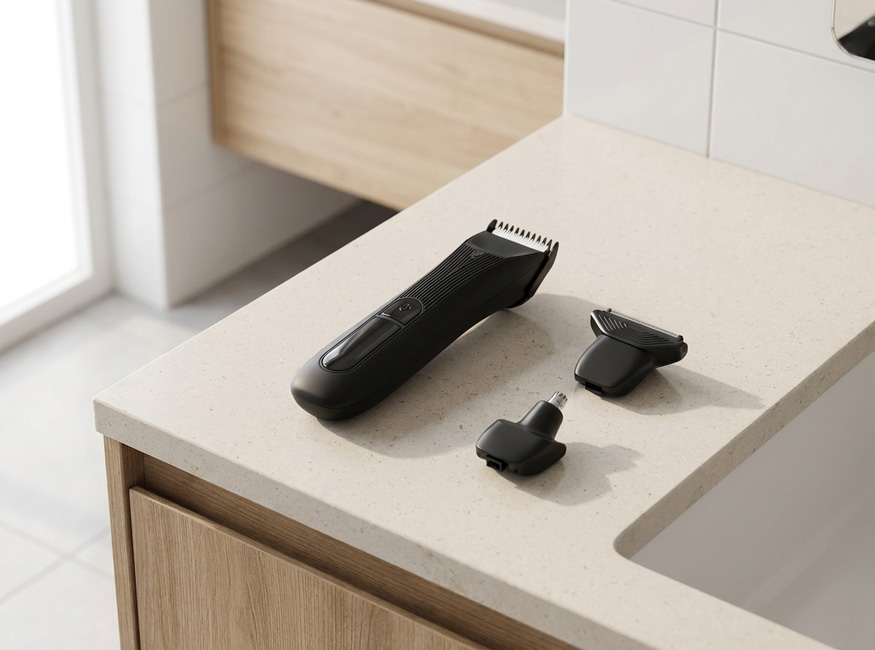 Multifunkčný strihač vlasov, fúzov a chĺpkov v nose a ušiach