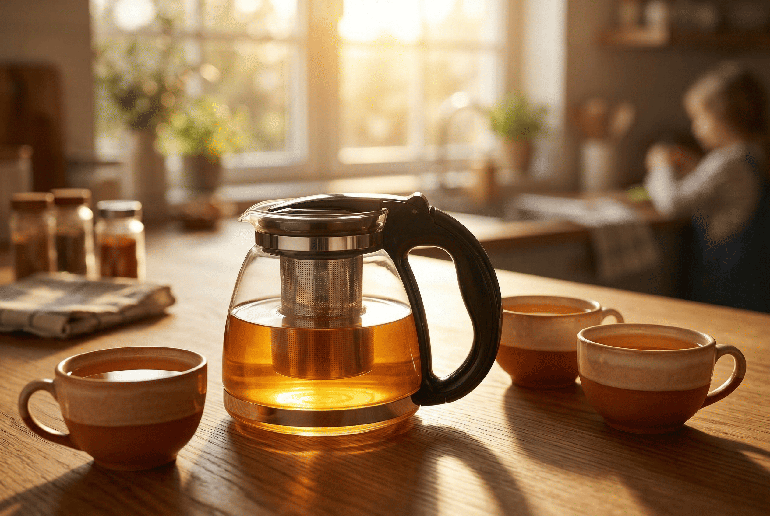 Orava VK-150 - Sklenená kanvica na čaj, 1,5 l