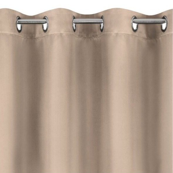 Béžový zatemňovací záves na krúžkoch LOGAN 140x270 cm